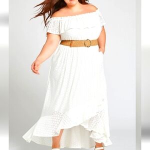 Lane Bryant eyelet off shoulder dress.